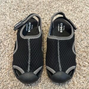 CROCS Kids Black and Gray Water Shoes 12c